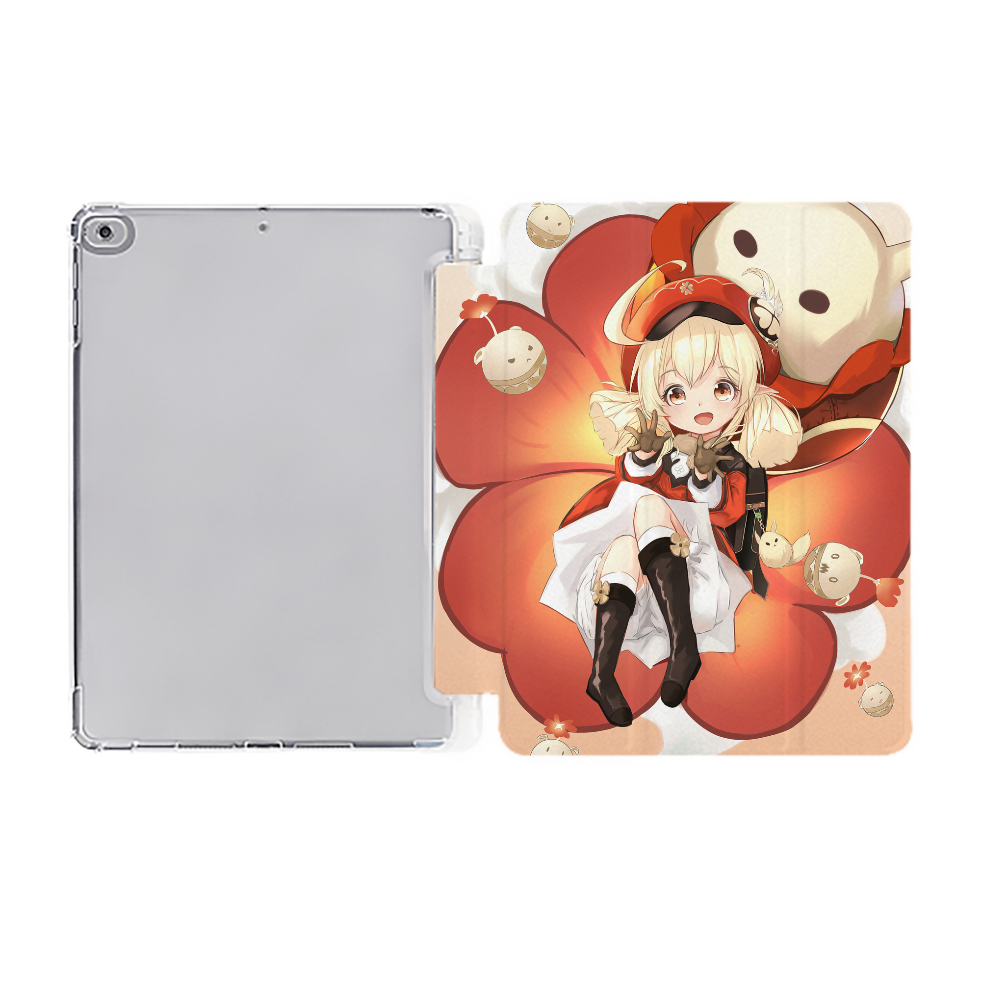 げんし神 genshin IPad ケース ペン収納付き 三つ折りスタンド PUレザー×シリコン 対応機種9.5/10.5/10.9インチ